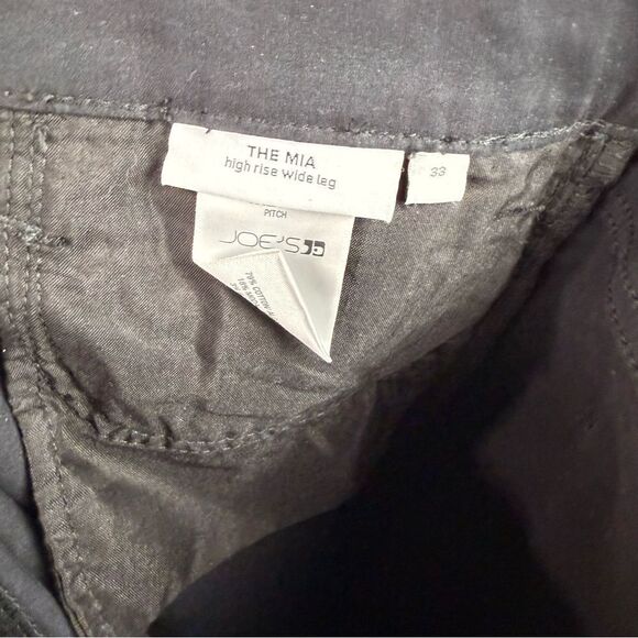 Joe's Jeans Black Mia Wide Leg Coated Pants Stretch Size 33 - Picture 8 of 8